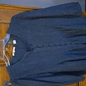Levi's Gina Linen Blend Blouse Size Small Navy Blue